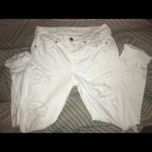 American Eagle Tomgirl White Jeans